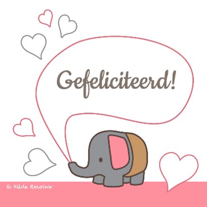 Olifantje jarig roze 2