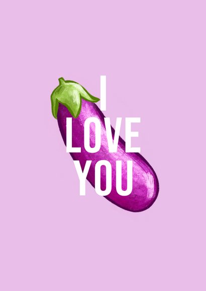 Ondeugende valentijnskaart 'I licked it' aubergine emoji 2