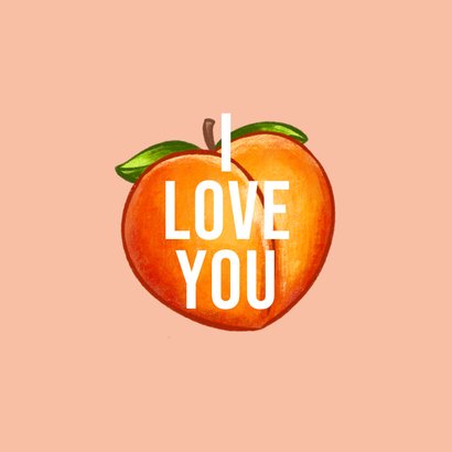 Ondeugende valentijnskaart illustratie perzik emoji 2