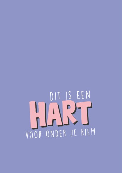 Opbeurende kaart met een uitknipbaar hart voor onder de riem 2