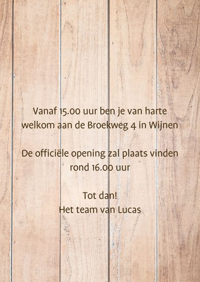 Openingskaart met steigerhout 3