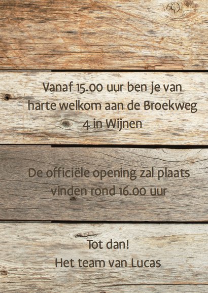 Openingskaart met steigerhout 3