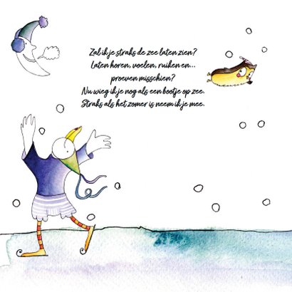 origineel geboortekaartje zee winter 2