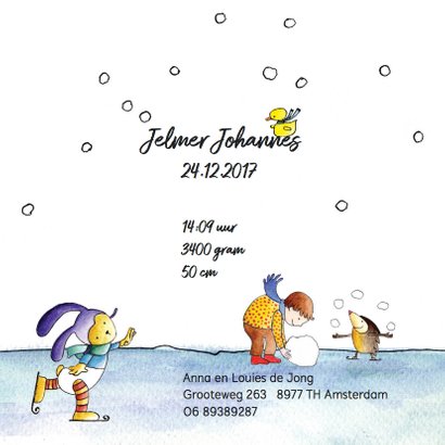 origineel geboortekaartje zee winter 3