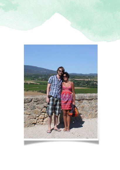 Origineel Save the Date kaart waterverf mint 2