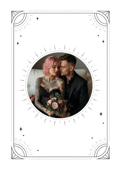 Originele bedankkaart tattoo stijl met foto 2