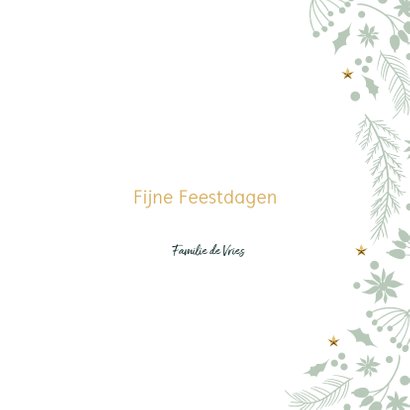 Originele kerstkaart donker groen Merry goud 3