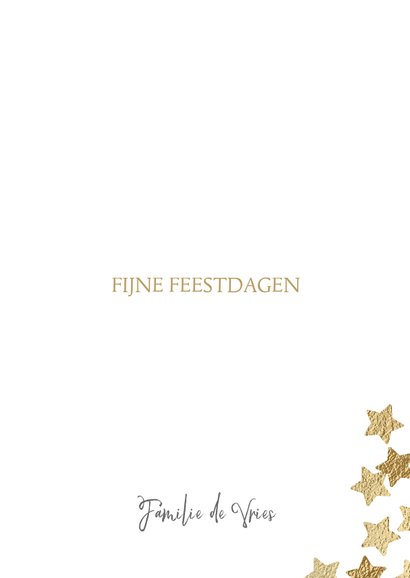 Originele kerstkaart Merry X-mas sterren goud 3