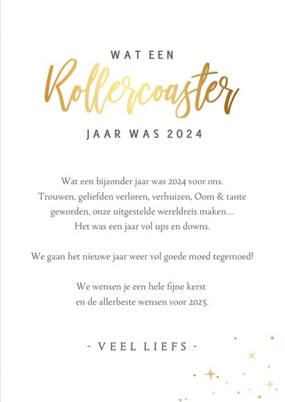 Originele kerstkaart - rollercoaster jaar 2024 3