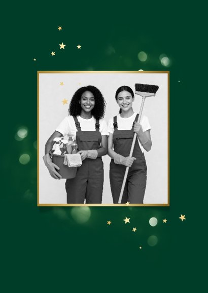 Originele zakelijke kerstkaart schoonmaak kerstboom sponsjes 2