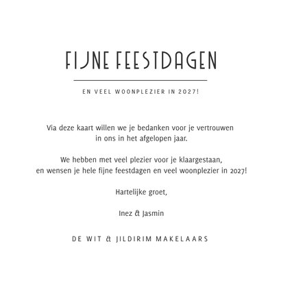 Originele zakelijke kerstkaart woonbranche met peperkoekhuis 3