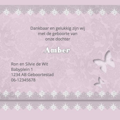 Oudroze barok, vlinders en kant 3