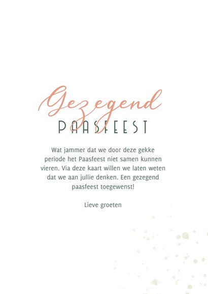 Paaskaart Gezegend paasfeest kruis van bloemen 3