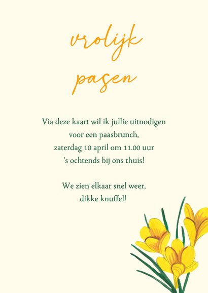 Paaskaart lente bloemen met foto 3