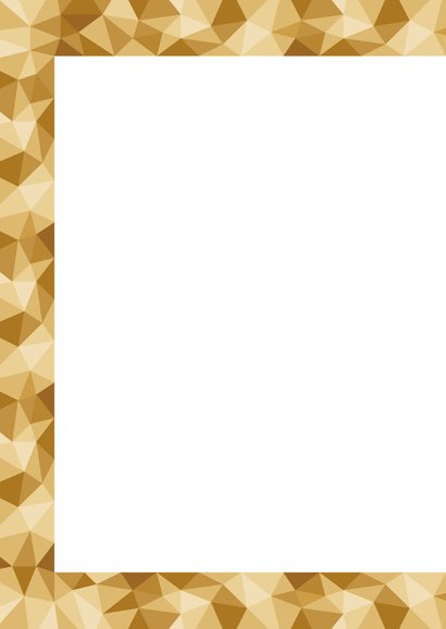 Paaskaart met een glanzend gouden low poly paasei 2