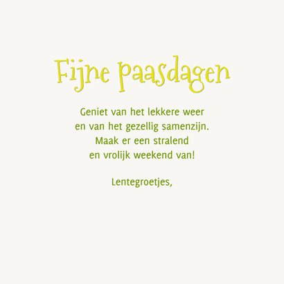 Paaskaart met ganzenkuiken in het gras. 3