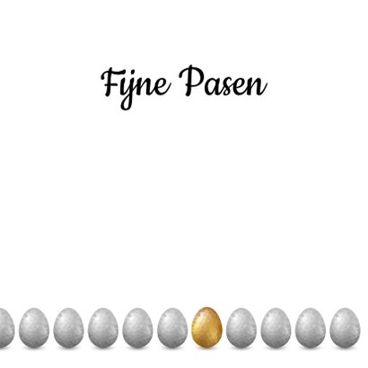 Paaskaart met groot glimmend gouden low poly paasei 3
