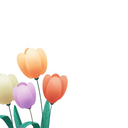 Paaskaart met kleurrijke tulpen 2