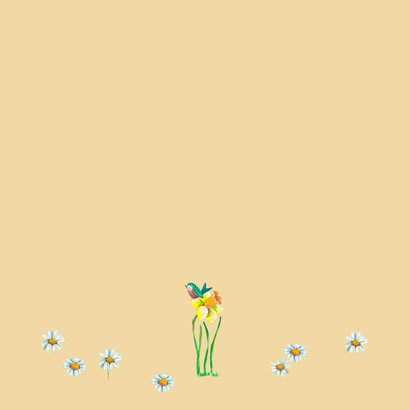  Paaskaart met twee paashaasjes die eiren schilderen 2