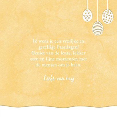 Paaskaart paashaas met mandje eieren 3