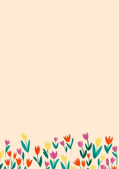 Paaskaart vrolijk pasen bloemen tulpen 2