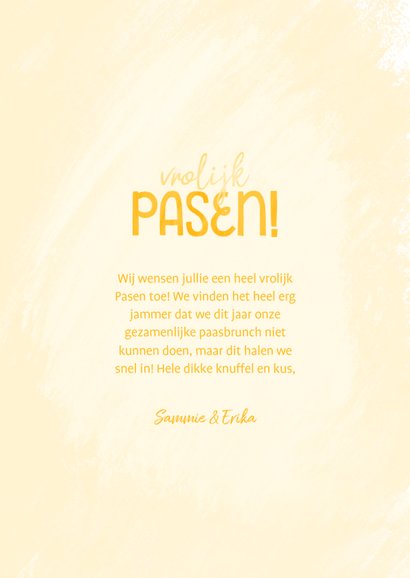 Paaskaart vrolijk pasen met lief kuikentje 3