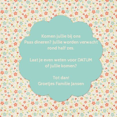 Paasmenu bloemen - DH 3