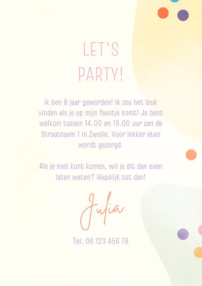 Party Ticket vrolijk met ballonnen, slingers en confetti 3