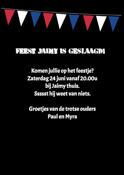 Party time eigen naam geslaagd 3