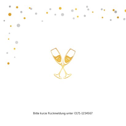 Partyeinladung drei Fotos und Konfetti 2