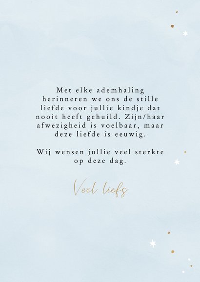 Pastelblauw sterkte kaart stilgeboren baby hartjesballon 3