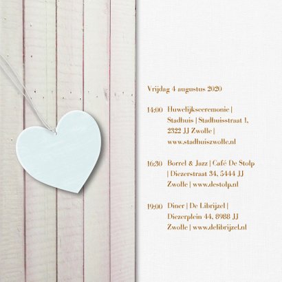 Pastelkleur hout harten goud 2