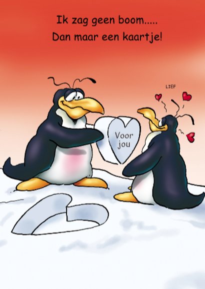 penguins liefde 1 hart in boom 3