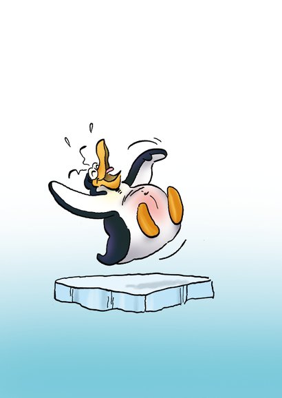 Penguins verjaardag 20 Pinguin met ballon en cadeau RN. 2