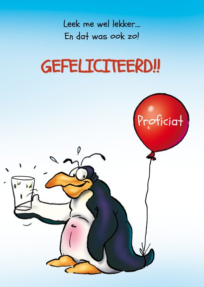 Penguins verjaardag 21 pinguïn met glas bier 3