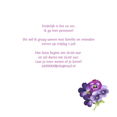 Pensioen feest viooltjes 3