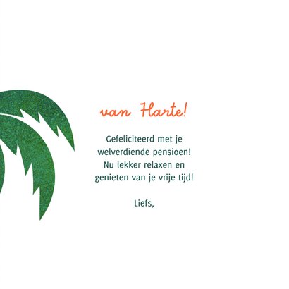 Pensioen wenskaart palmboom strand 3