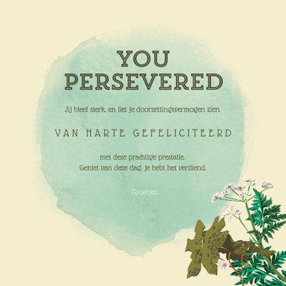 PhD felicitatie kaart - onkruid vergaat niet - Well Done 3