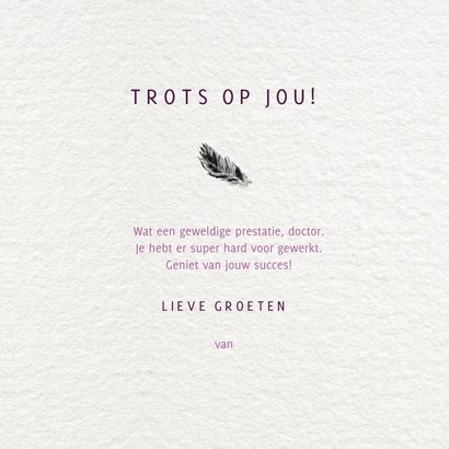 PhD felicitatie voor doctor met illustratie uil - vrouw 3