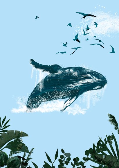 PhD Felicitatiekaart met walvis geweldige prestatie 2