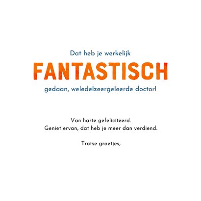 PhD gepromoveerd kaart - Gefeliciteerd met vos in waterverf 3