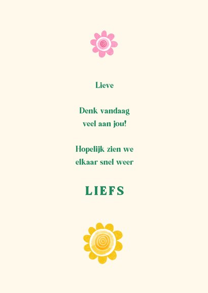 Pluk de dag wenskaart bos bloemen geel 3