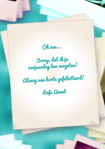 Polaroidfotokaart Te laat - BK 3