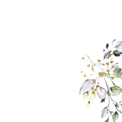Prachtig dubbel geboortekaartje botanische weelde meisje Achterkant