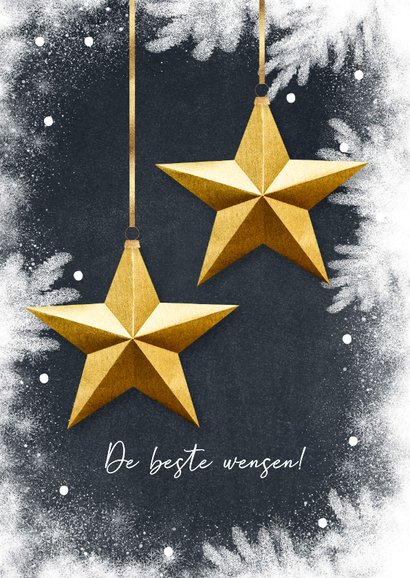 Prachtige kerstkaart gouden ster op zwart krijtbord 2