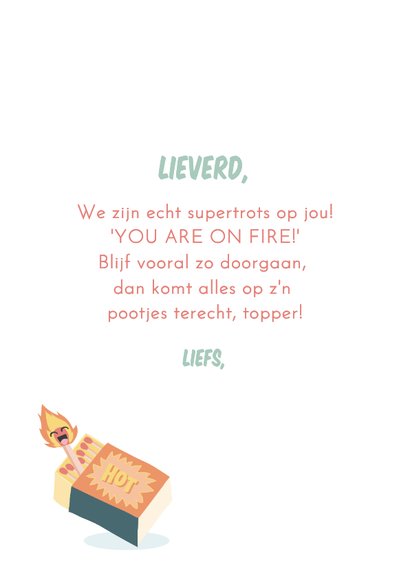 Prestatie kaart met illustratie van een lucifersdoosje 3