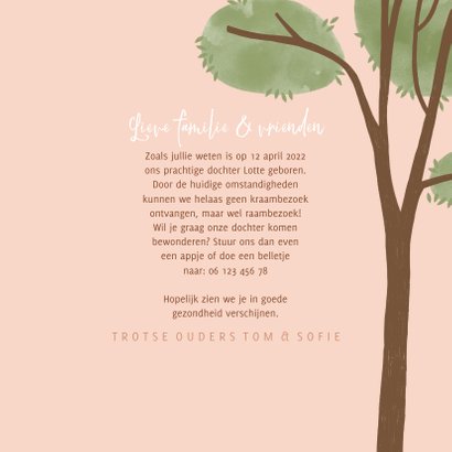 Raamvisite uitnodiging meisje illustratie doorkijkje 3