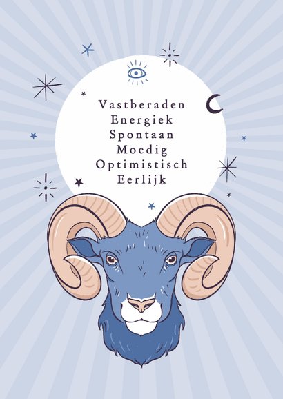 Ram horoscoop verjaardagskaart spiritueel zodiac 2