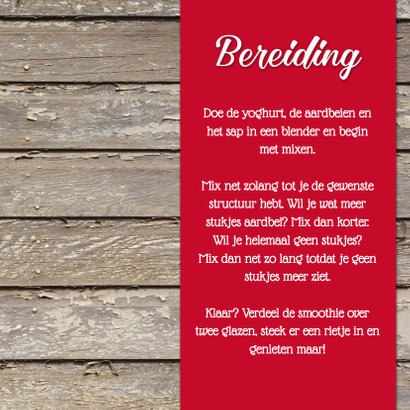 Recept voor een smoothie - DH 3