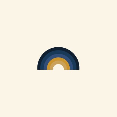 Regenboog geboortekaartje jongen blauw Achterkant
